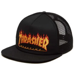 Thrasher Embroidered Flame Logo Hat - Black