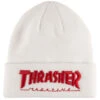 Thrasher Embroidered Logo Beanie - White/Red -Famous Skate Shop 010202064793 1
