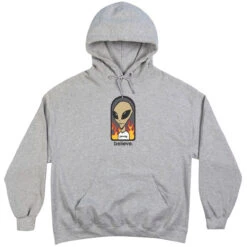 Thrasher X Alien Workshop Believe Hoodie - Grey