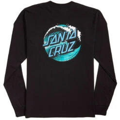 Santa Cruz Wave Dot Long Sleeve T-Shirt - Black -Famous Skate Shop 193172234110 2