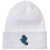 Santa Cruz Screaming Hand Long Shoreman Beanie - White -Famous Skate Shop 193172261796 1