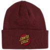 Santa Cruz Classic Dot Long Shoreman Beanie - Maroon -Famous Skate Shop 193172360956 1