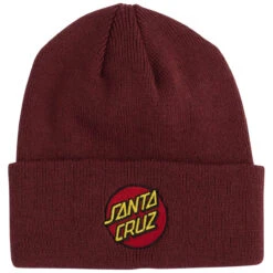 Santa Cruz Classic Dot Long Shoreman Beanie - Maroon