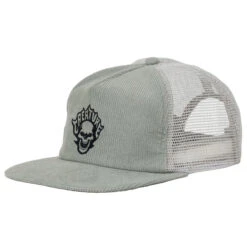 Creature Bonehead Flame Mesh Trucker Hat - Grey