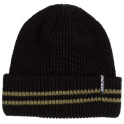 Santa Cruz Pit Long Shoreman Beanie - Black/OD Green