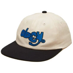 Obey Riffs 6 Panel Snapback Hat - Unbleached Multi