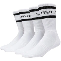 RVCA Striped Crew 2 Pack Of Socks - White