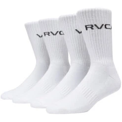 RVCA Basic Logo Crew 2 Pack Of Socks - White