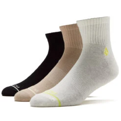 Volcom Womens The New Crew 3 Pack Of Socks - Assorted Colors