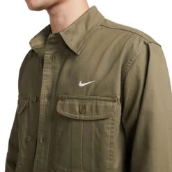 Nike SB Skate Button Up Shirt - Medium Olive -Famous Skate Shop 196151710209 3