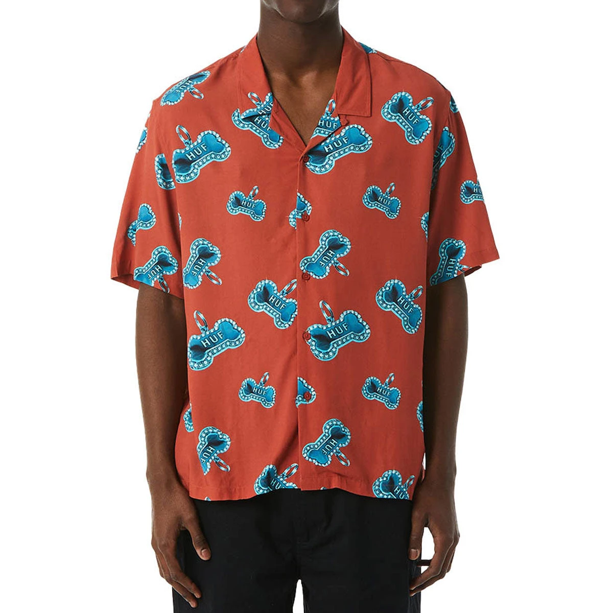 HUF Bones Resort Shirt - Rose 3 HUF Bones Resort Shirt - Rose