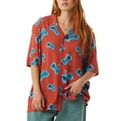 HUF Bones Resort Shirt - Rose 9 HUF Bones Resort Shirt - Rose -Famous Skate Shop 196377047790 4