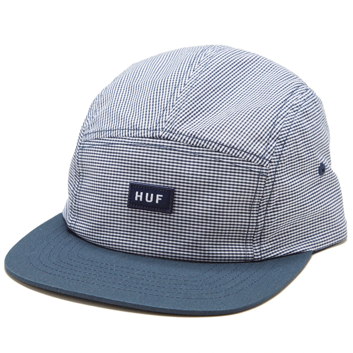 HUF Micro Gingham Box Logo Voley Hat - Navy 3 HUF Micro Gingham Box Logo Voley Hat - Navy