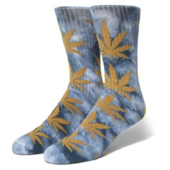 HUF Bleach Dye Plantlife Socks - Navy