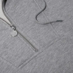 Polar Half Zip Hoodie - Heather Grey -Famous Skate Shop 5056336658656 2