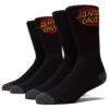 Santa Cruz Cruz Crew 2 Pair Of Socks - Black - 9-11 -Famous Skate Shop 659641411234 1 1