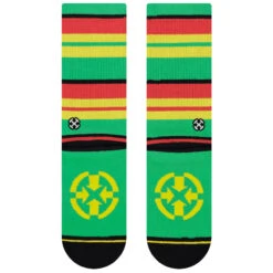 Merge4 Rasta Pride Crew Socks - Red/Yellow/Green -Famous Skate Shop 810077311554 3