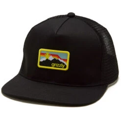 Grizzly Rocky Mountain Trucker Hat - Black