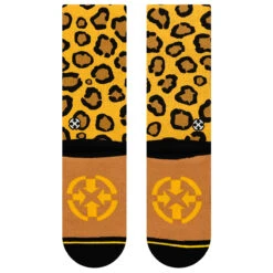 Merge4 Leopard Print Jungle Cat Crew Socks - Orange/Black -Famous Skate Shop 816252028866 3