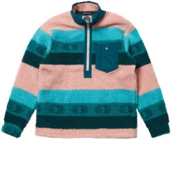 Airblaster Womens Sherpa Half Zip Snowboard Jacket - Ocean Blush Stripe