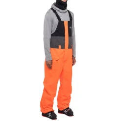 686 Frontier Shell Bib Snowboard Pants - Fluro Orange/Clear Black -Famous Skate Shop 883510527867 3