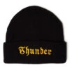 Thunder Evil EMB Cuff Beanie - Black/Yellow -Famous Skate Shop 888560165939 1