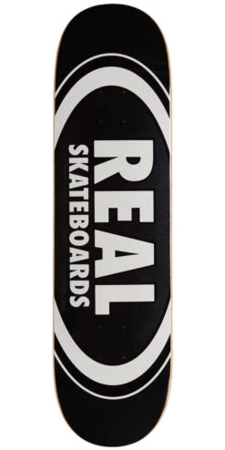Real Team Classic Oval Skateboard Deck - Black - 8.25"