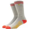 Krooked Og Bird Emb Socks - Gray/Red/Gold -Famous Skate Shop 888560285668 1