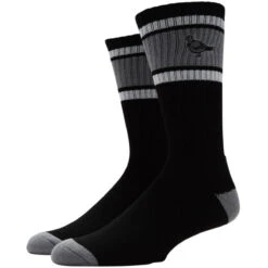Anti-Hero Basic Pigeon Emb Socks - Black/Grey/White