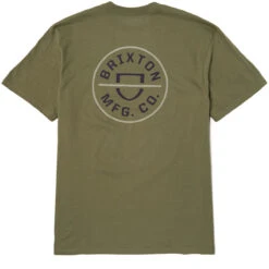 Brixton Crest II T-Shirt - Olive Surplus/Washed Navy/Sand