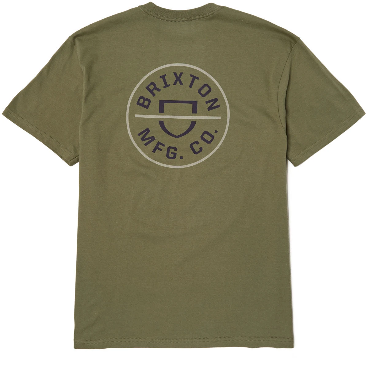 Brixton Crest II T-Shirt - Olive Surplus/Washed Navy/Sand 3 Brixton Crest II T-Shirt - Olive Surplus/Washed Navy/Sand