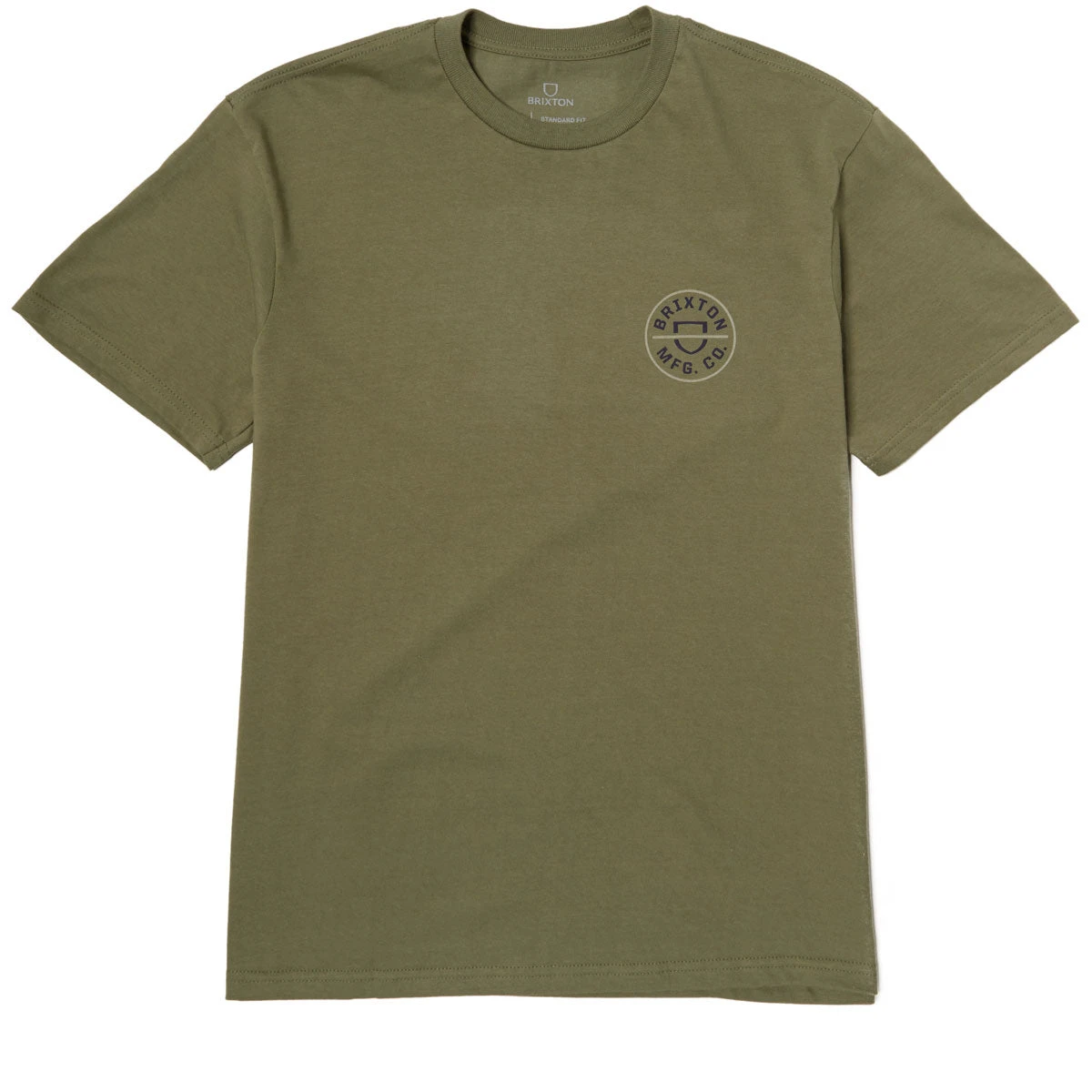 Brixton Crest II T-Shirt - Olive Surplus/Washed Navy/Sand 4 Brixton Crest II T-Shirt - Olive Surplus/Washed Navy/Sand - Image 2