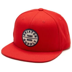 Brixton Oath III Snapback Hat - Aloha Red