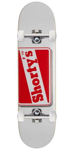 Shorty's OG Logo Skateboard Complete - White/Red - 8.125"