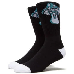 Happy Hour Mushroom Socks - Black/Blue