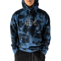 Welcome Inkblot Tie-Dyed Hoodie - Moonlight