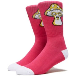 Happy Hour Mushroom Socks - Hot Pink