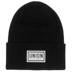 Union High Cuff Logo Beanie - Black