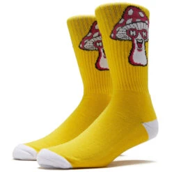 Happy Hour Mushroom Socks - Yellow
