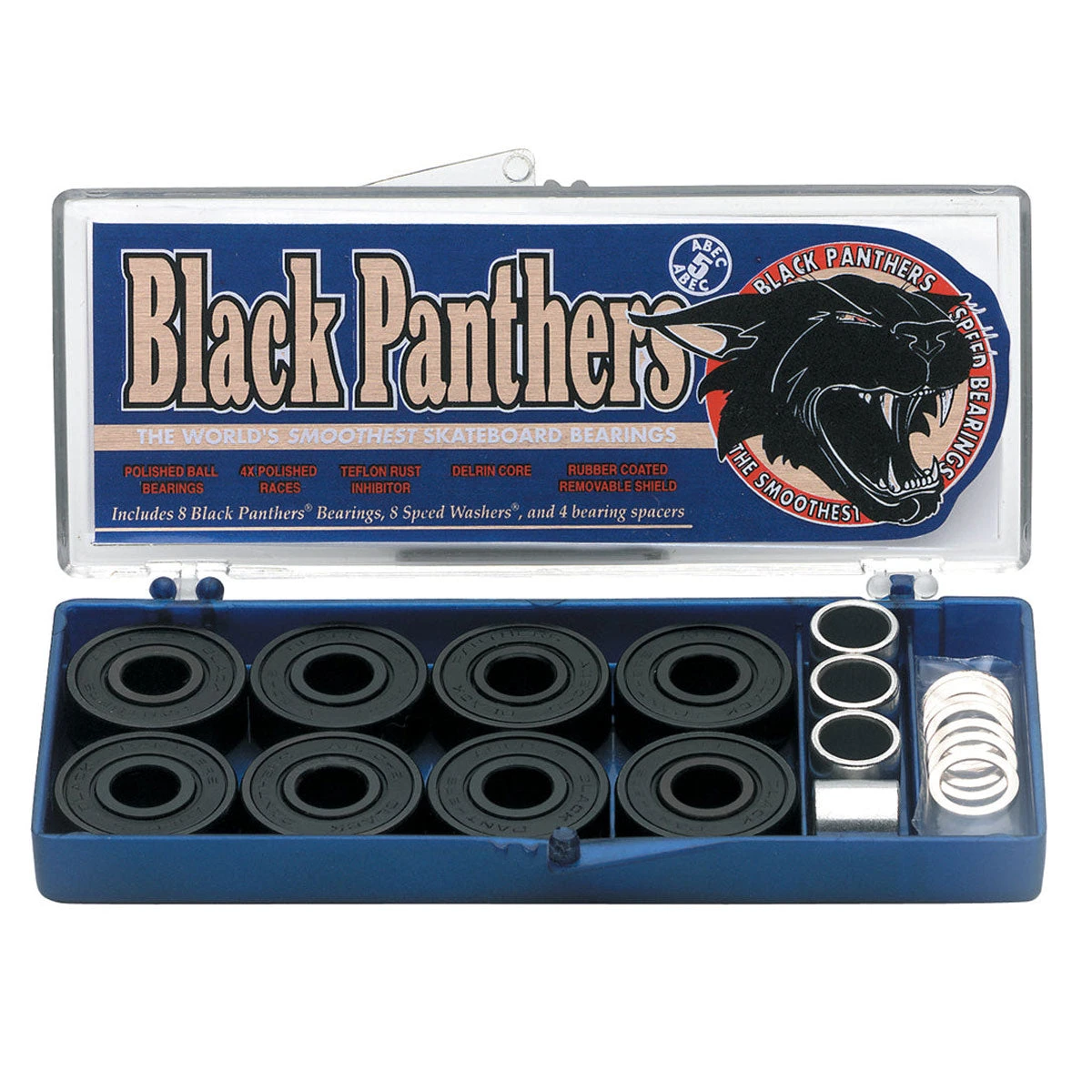 Shorty's Black Panther Abec 5 Bearings - Blue 3 Shorty's Black Panther Abec 5 Bearings - Blue