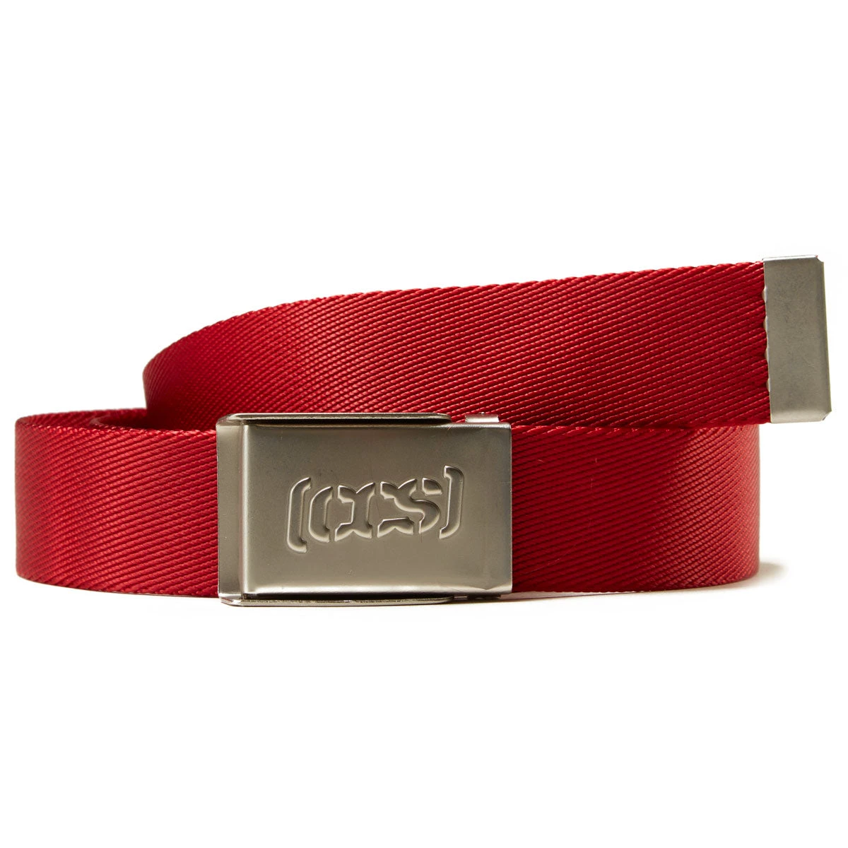 CCS Silver Logo Buckle Belt - Red 2 CCS Silver Logo Buckle Belt - Red